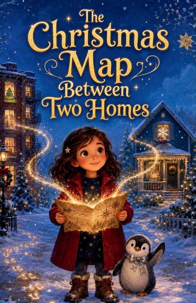 The Christmas Map Between Two Homes: A Magical Holiday Adventure About Family, Belonging, and Twice the Love cover