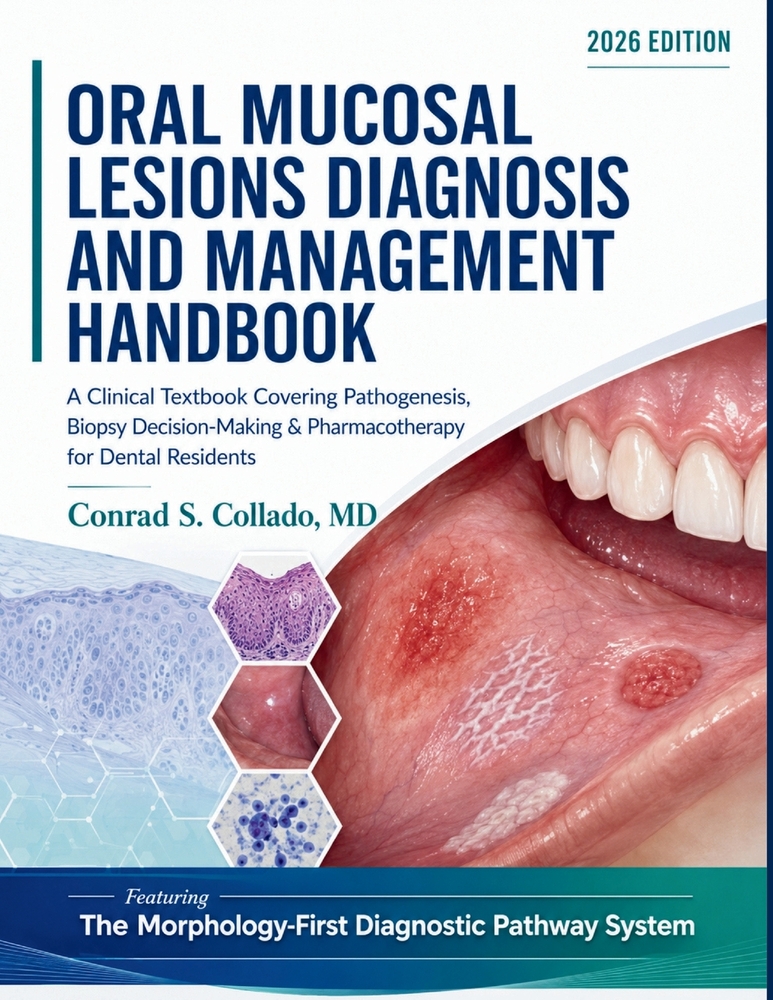 Oral Mucosal Lesions Diagnosis and Management Handbook: A Clinical Textbook Covering Pathogenesis, Biopsy Decision-Making & Pharmacotherapy for Dental cover