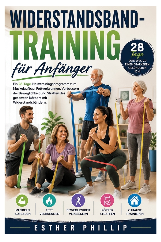 Widerstandsband-Training für Anfänger: Ein 28-Tage-Heimtrainingsprogramm zum Muskelaufbau, Fettverbrennen, Verbessern der Beweglichkeit und Straffen d cover