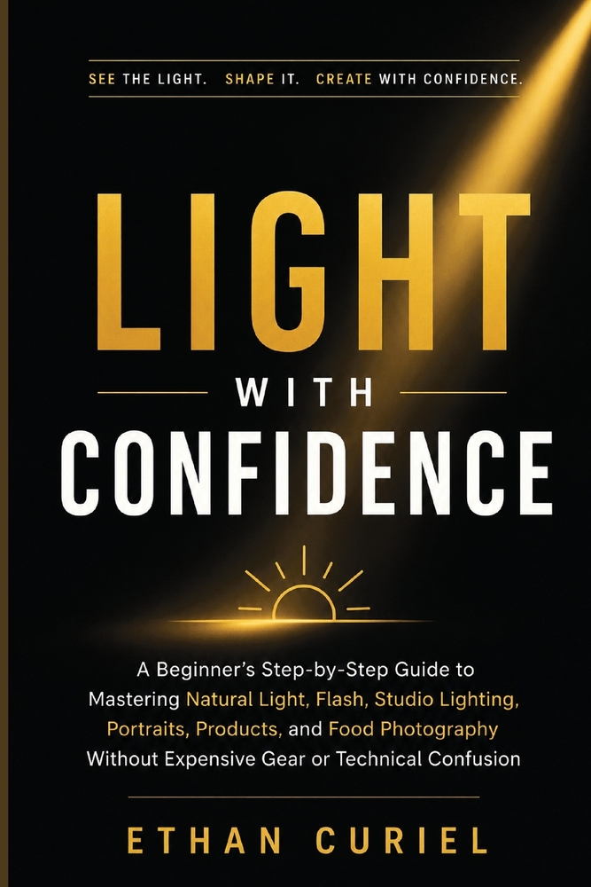 Light With Confidence: A Beginner's Step-by-Step Guide to Mastering Natural Light, Flash, Studio Lighting, Portraits, Products, and Food Photography W cover