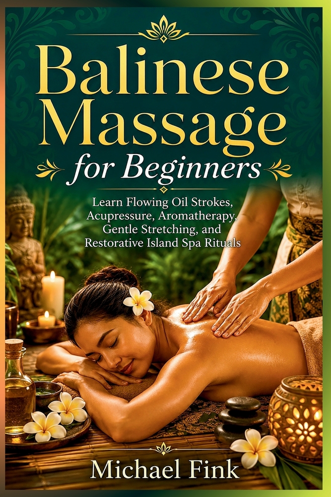 Balinese Massage for Beginners: Learn Flowing Oil Strokes, Acupressure, Aromatherapy, Gentle Stretching, and Restorative Island Spa Rituals cover