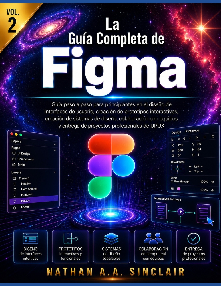 La Guía Completa de Figma VOL.2: Guía paso a paso para principiantes en el diseño de interfaces de usuario, creación de prototipos interactivos, creac cover