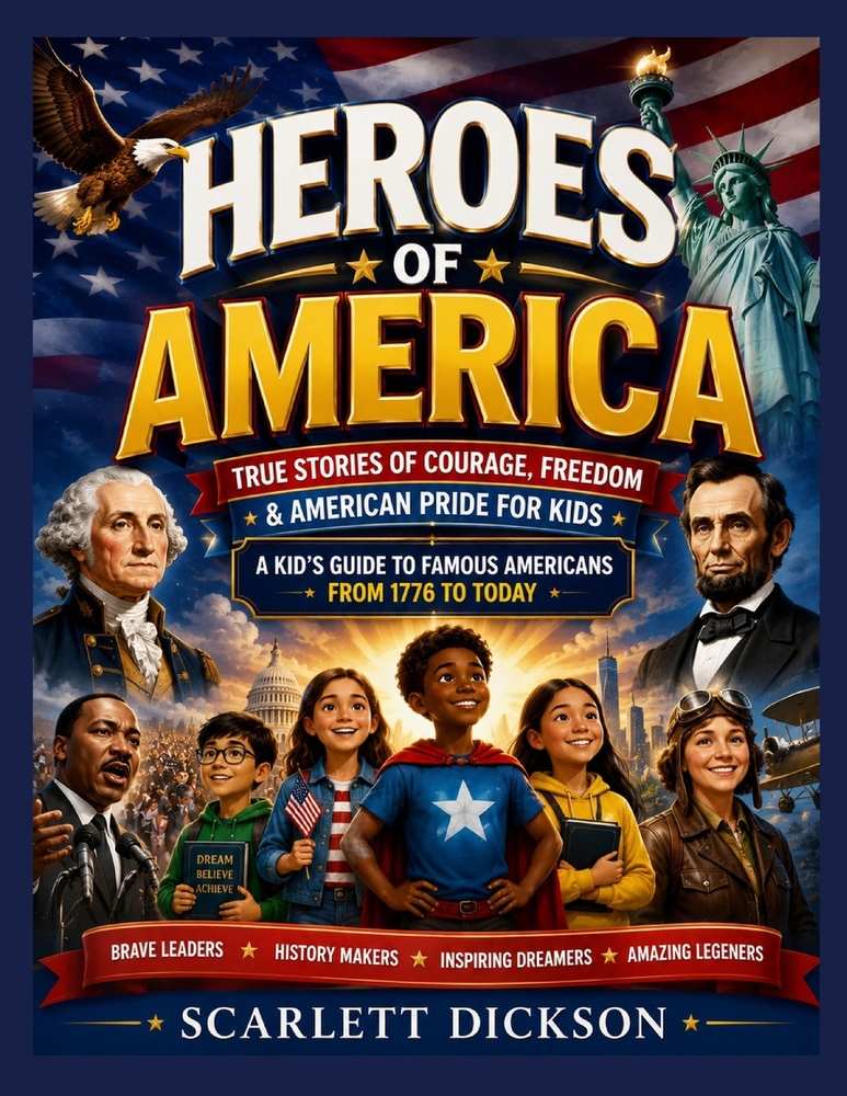 Heroes of America: True Stories of Courage, Freedom & American Pride for Kids A Kid's Guide to Famous Americans from 1776 to Today cover