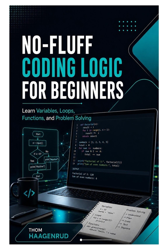 No-Fluff Coding Logic for Beginners: Learn Variables, Loops, Functions, and Problem Solving cover