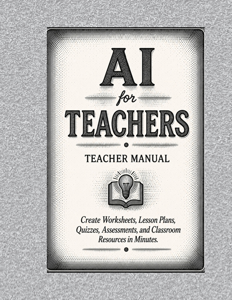 AI for Teachers: Create Classroom Resources Using Grade-Level Learning Standards in One Simple Method 8.5 x 11 44 Pages K-12 Ages 18+ cover