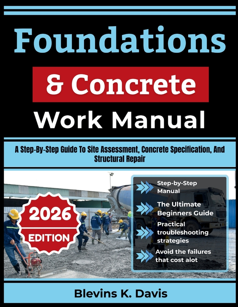 Foundations & Concrete Work Manual: A Step-By-Step Guide To Site Assessment, Concrete Specification, And Structural Repair cover