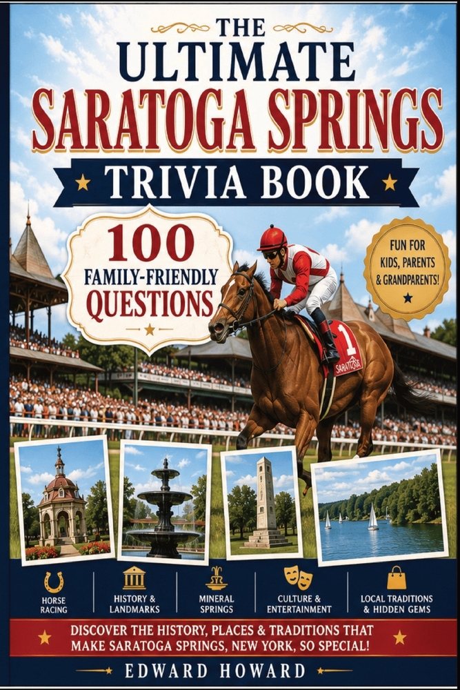 The Ultimate Saratoga Springs Trivia Book: 100 Family-Friendly Questions About Horse Racing, History, Mineral Springs, Landmarks, Culture & Hidden Gem cover
