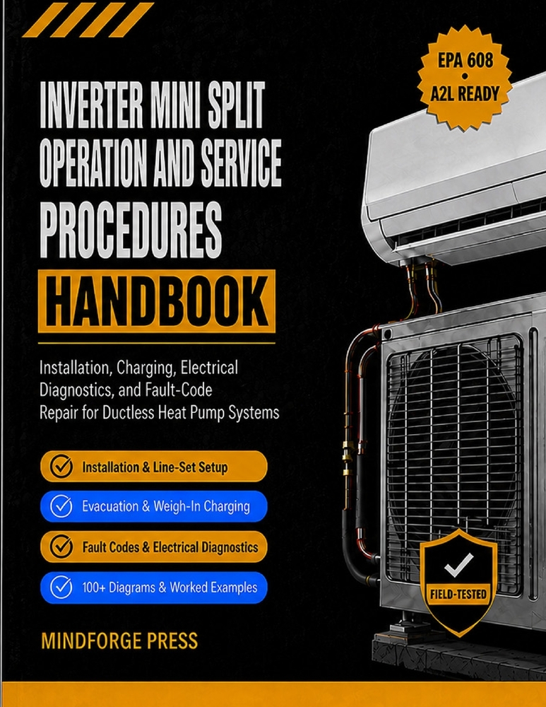 Inverter Mini Split Operation and Service Procedures Handbook: Installation, Charging, Electrical Diagnostics, and Fault-Code Repair for Ductless Heat cover