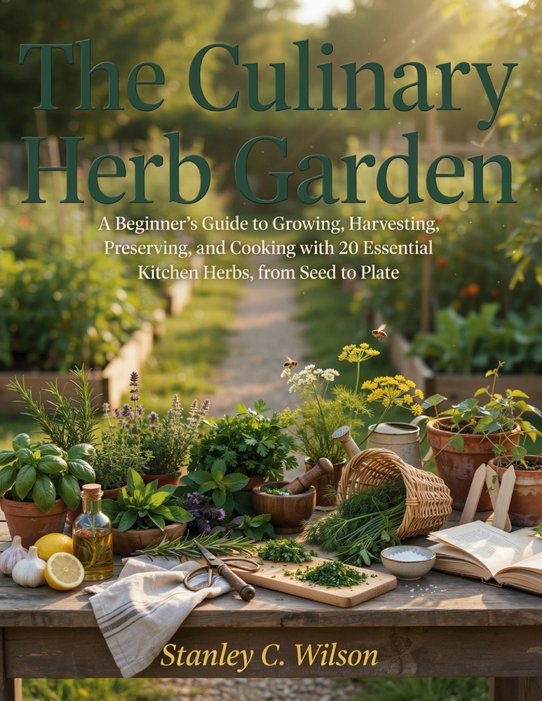 The Culinary Herb Garden: A Beginner's Guide to Growing, Harvesting, Preserving, and Cooking with 20 Essential Kitchen Herbs, from Seed to Plate cover