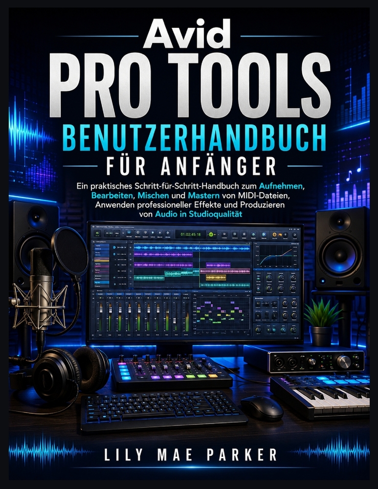 Avid Pro Tools Benutzerhandbuch für Anfänger: Ein praktisches Schritt-für-Schritt-Handbuch zum Aufnehmen, Bearbeiten, Mischen und Mastern von MIDI-Dat cover