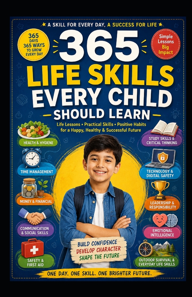 365 Life Skills Every Child Should Learn: A Daily Guide to Building Confidence, Independence, Safety, Responsibility, and Success cover
