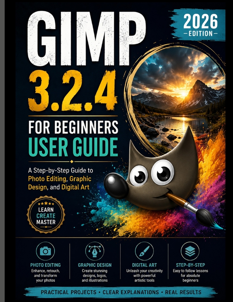 Gimp 3.2.4 for Beginners User Guide 2026: A Step-by-Step Guide to Photo Editing, Graphic Design, and Digital Art cover