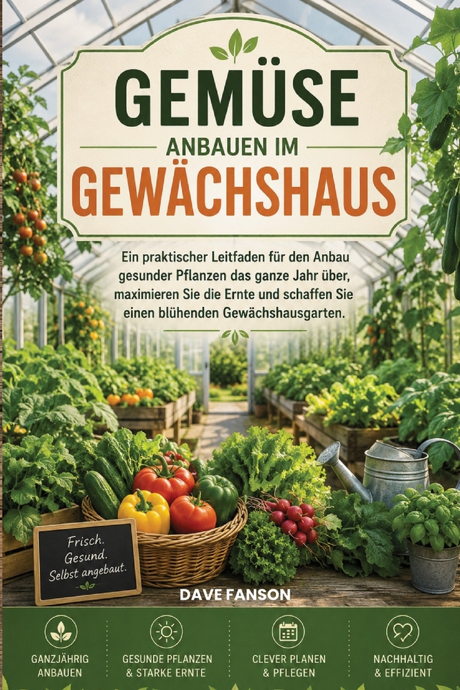Gemüse in Einem Gewächshaus Anbauen.: Ein praktischer Leitfaden zum ganzjährigen Anbau gesunder Pflanzen, zur maximalen Ernte und zur Schaffung eines cover