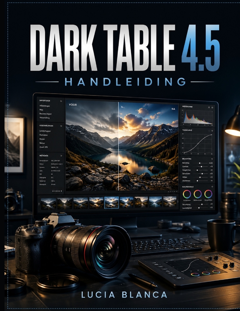 Dark Table 4.5 Handleiding: De complete stapsgewijze handleiding om fotobewerking onder de knie te krijgen, je fotobibliotheek te organiseren, RAW-bes cover