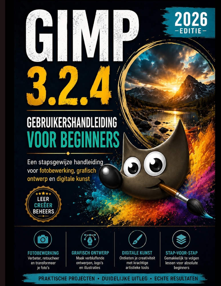 Gimp 3.2.4 Voor Beginners Gebruikershandleiding 2026: Een stapsgewijze handleiding voor fotobewerking. Grafisch ontwerp en digitale kunst cover