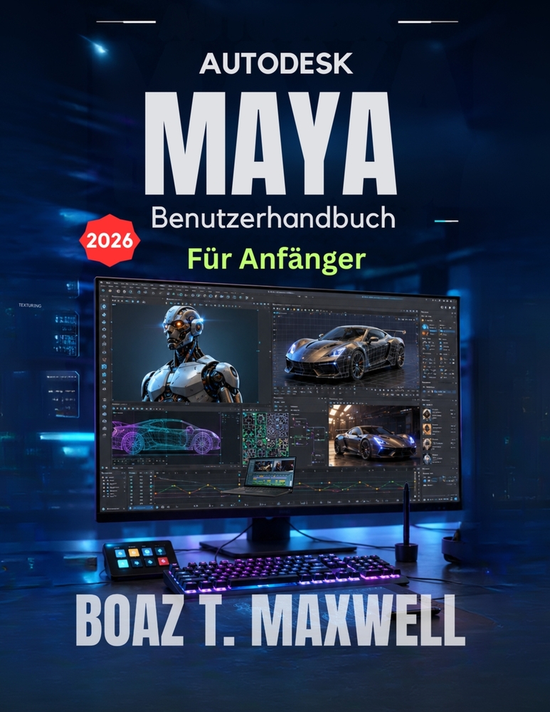 Autodesk Maya Benutzerhandbuch Für Anfänger: Eine Schritt-für-Schritt-Anleitung für 3D-Modellierung, Animation, Rigging, Rendering und CGI-Workflows cover