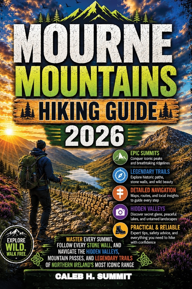 Mourne Mountains Hiking Guide 2026: Master Every Summit, Follow Every Stone Wall, and Navigate the Hidden Valleys, Mountain Passes, and Legendary Trai cover