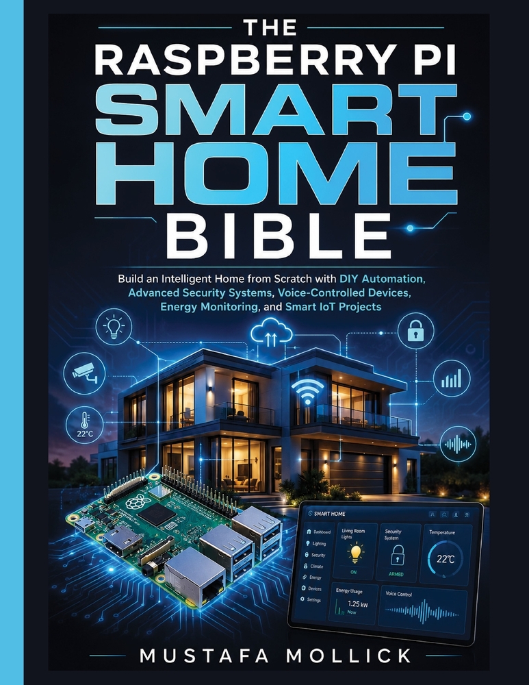 The Raspberry Pi Smart Home Bible: Build an Intelligent Home from Scratch with DIY Automation, Advanced Security Systems, Voice-Controlled Devices, En cover