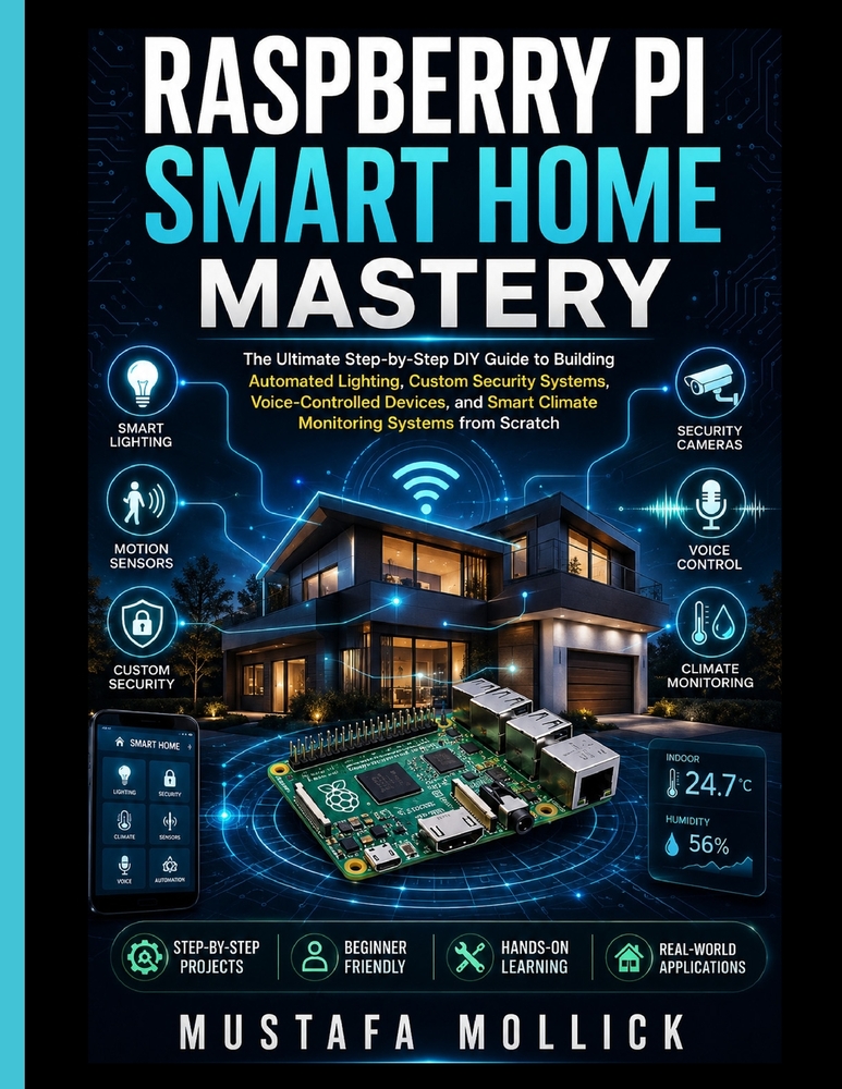 Raspberry Pi Smart Home Mastery: The Ultimate Step-by-Step DIY Guide to Building Automated Lighting, Custom Security Systems, Voice-Controlled Devices cover