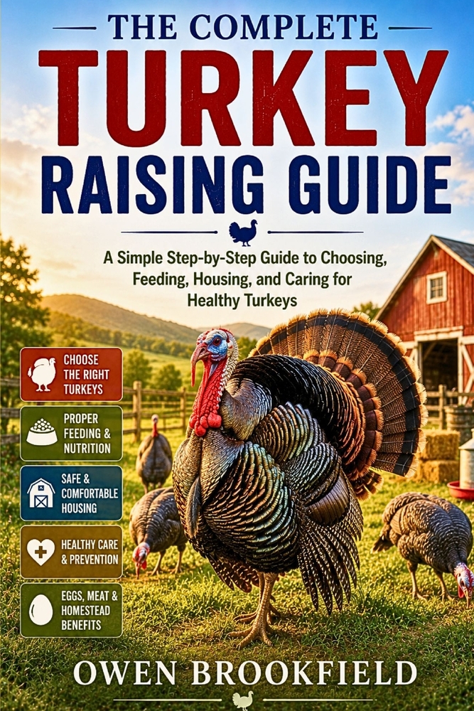 The Complete Turkey Raising Guide: A Simple Step-by-Step Guide to Choosing, Feeding, Housing, and Caring for Healthy Turkeys cover