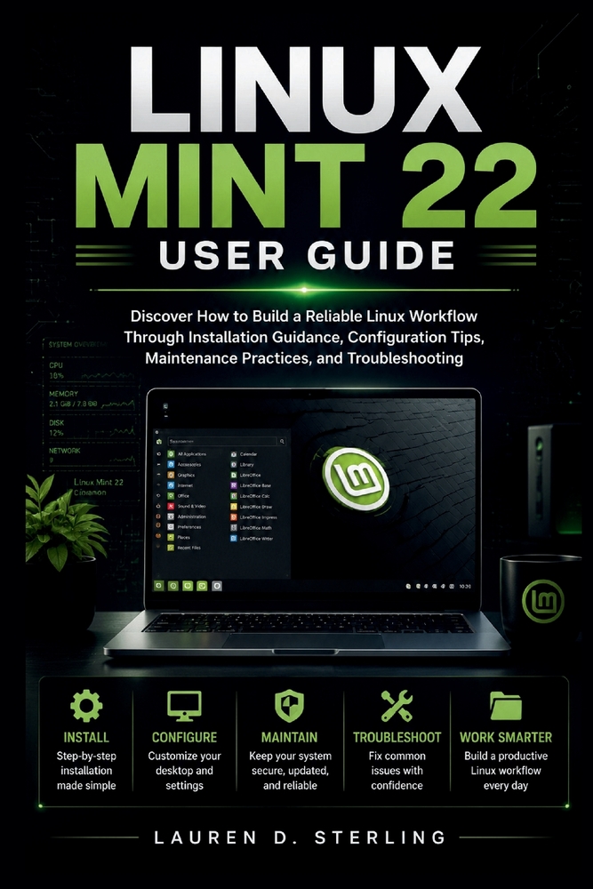 Linux Mint 22 User Guide: Discover How to Build a Reliable Linux Workflow Through Installation Guidance, Configuration Tips, Maintenance Practices, an cover