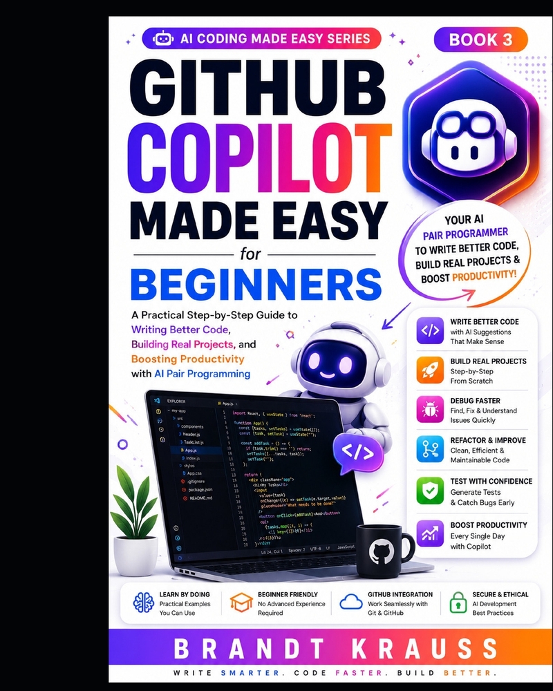 GitHub Copilot Made Easy for Beginners: A Practical Step-by-Step Guide to Writing Better Code, Building Real Projects, and Boosting Productivity with cover