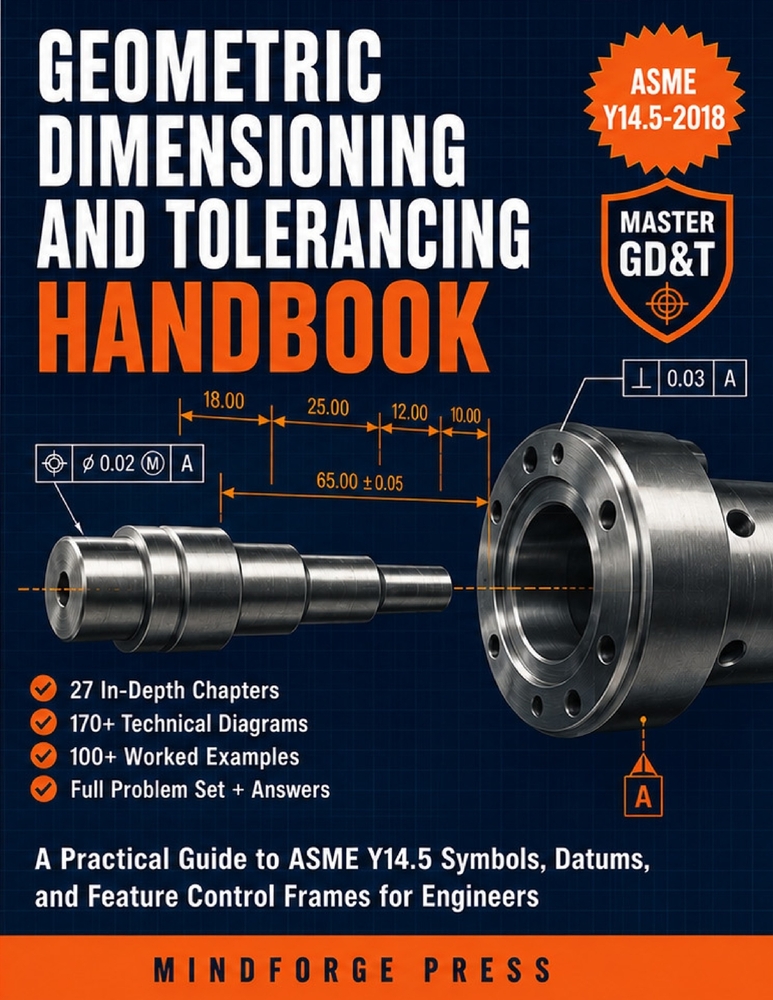 Geometric Dimensioning and Tolerancing Handbook: A Practical Guide to ASME Y14.5 Symbols, Datums, and Feature Control Frames for Engineers cover