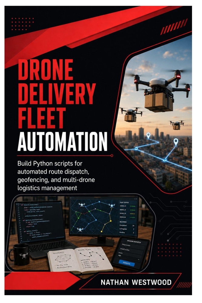 Drone Delivery Fleet Automation: Build Python scripts for automated route dispatch, geofencing, and multi-drone logistics management cover