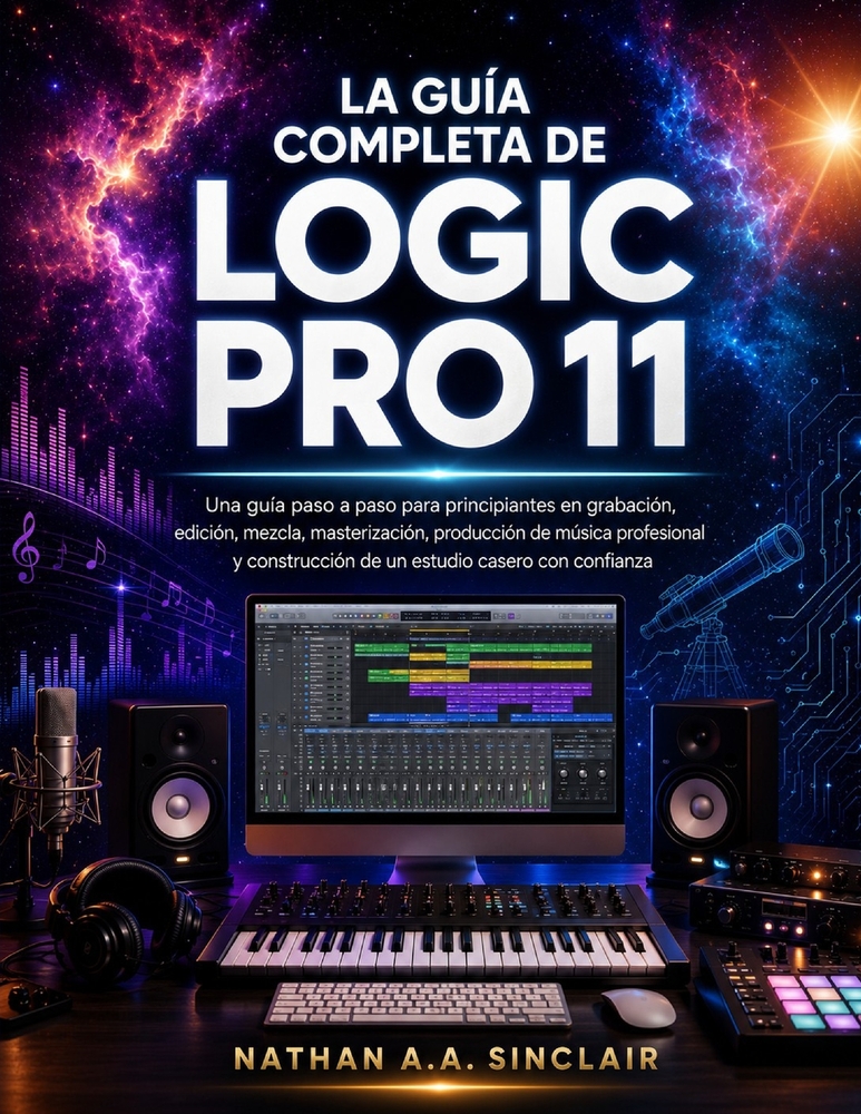 La guía completa de Logic Pro 11: Una guía paso a paso para principiantes en grabación, edición, mezcla, masterización, producción de música profesion cover