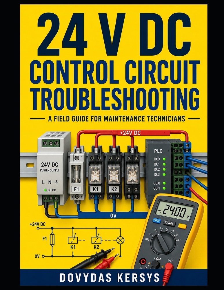 24 V DC Control Circuit Troubleshooting: A Practical Field Guide to Power Supplies, Switches, Relays, Sensors, Multimeter Testing, and Systematic Faul cover