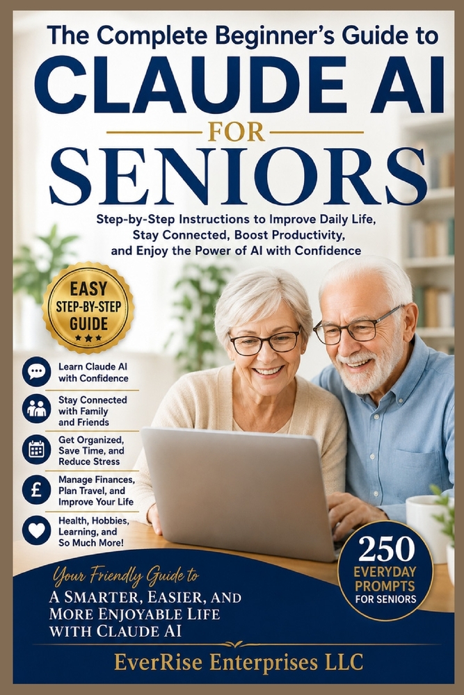 Claude AI for Seniors: A Simple Step-by-Step Guide to Using Artificial Intelligence for Everyday Life, Staying Connected, Learning New Skills, and Liv cover