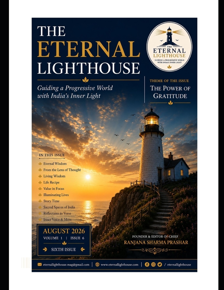 The Eternal Lighthouse: LIVING WITH PURPOSE - October 2026, Volume 1 - Issue 8: Guiding a Progressive World with India's Inner Light cover