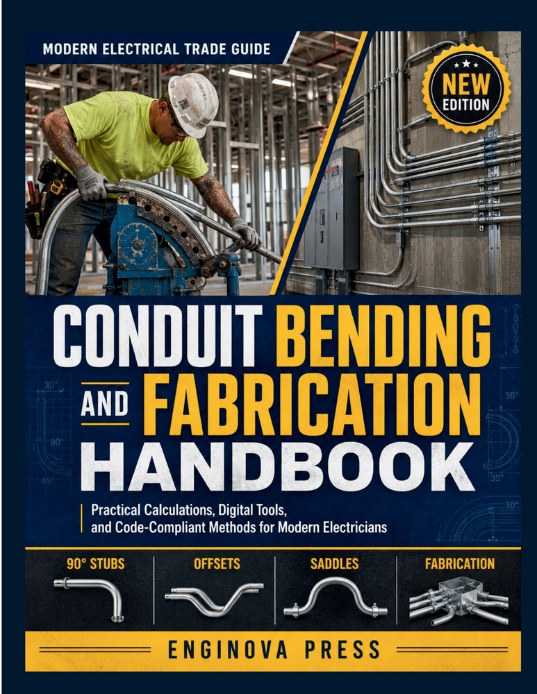 Conduit Bending and Fabrication Handbook: Practical Calculations, Digital Tools, and Code-Compliant Methods for Modern Electricians cover