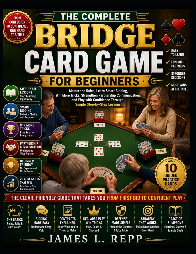 The Complete Bridge Card Game for Beginners: Master the Rules, Learn Smart Bidding, Win More Tricks, Strengthen Partnership Communication, and Play wi cover