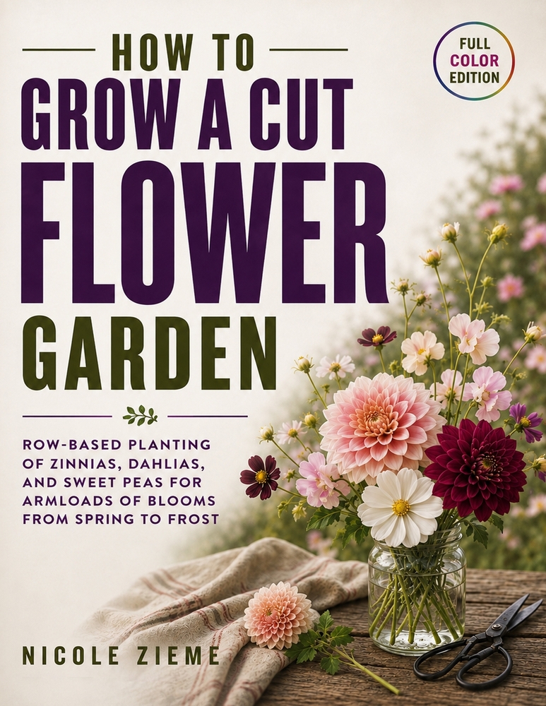 How To Grow a Cut Flower Garden: Row-Based Planting of Zinnias, Dahlias, and Sweet Peas for Armloads of Blooms from Spring to Frost cover