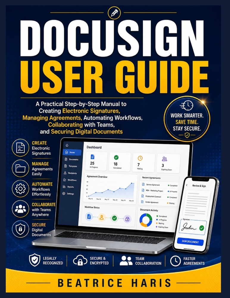 DocuSign User Guide: A Practical Step-by-Step Manual to Creating Electronic Signatures, Managing Agreements, Automating Workflows, Collaborating with cover