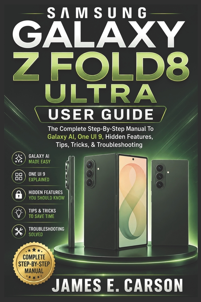 Samsung Galaxy Z Fold8 Ultra User Guide: The Complete Step-By-Step Manual To Galaxy AI, One UI 9, Hidden Features, Tips, Tricks, & Troubleshooting cover