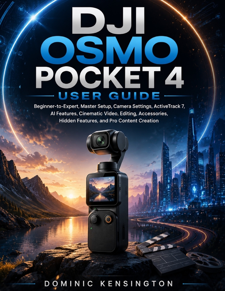 DJI Osmo Pocket 4 User Guide: Beginner-to-Expert, Master Setup, Camera Settings, ActiveTrack 7, AI Features, Cinematic Video, Editing, Accessories, Hi cover