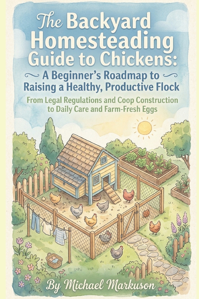 The Backyard Homesteading Guide to Chickens: A Beginner's Roadmap to Raising a Healthy, Productive Flock: From Legal Regulations and Coop Construction cover