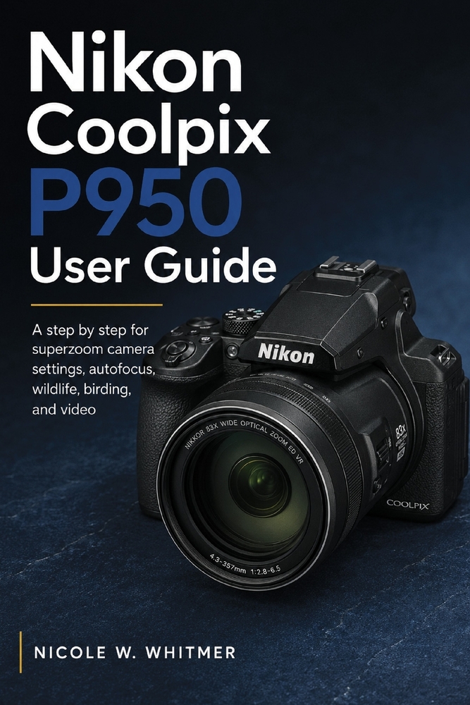 Nikon Coolpix P950 User Guide: A step by step for superzoom camera settings, autofocus, wildlife, birding, and video cover