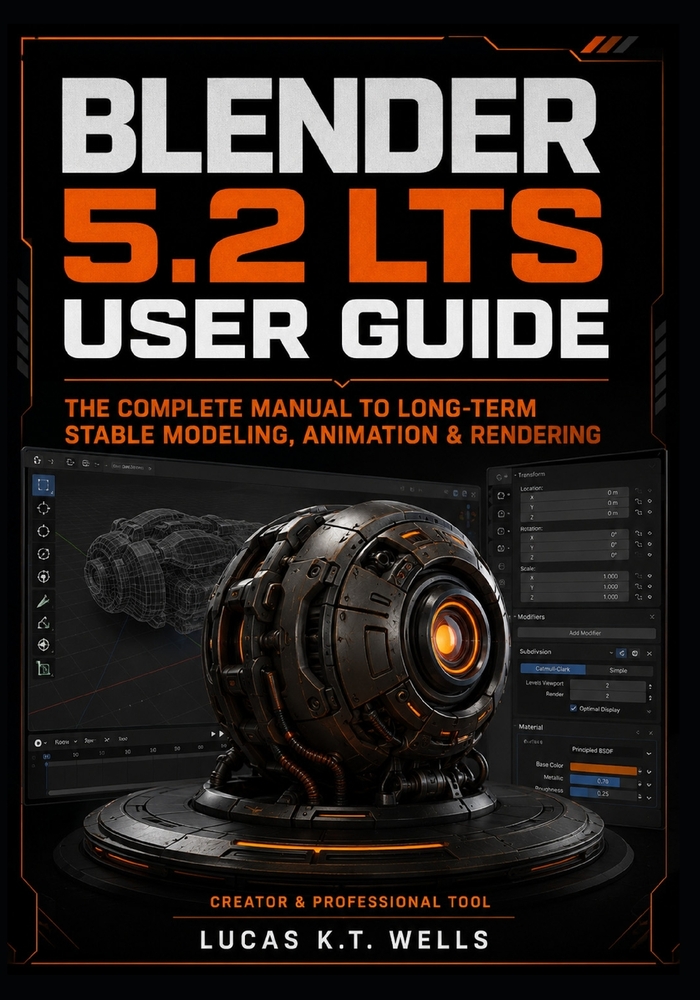Blender 5.2 LTS User Guide: The Complete Manual to Long-Term Stable Modeling, Animation & Rendering cover
