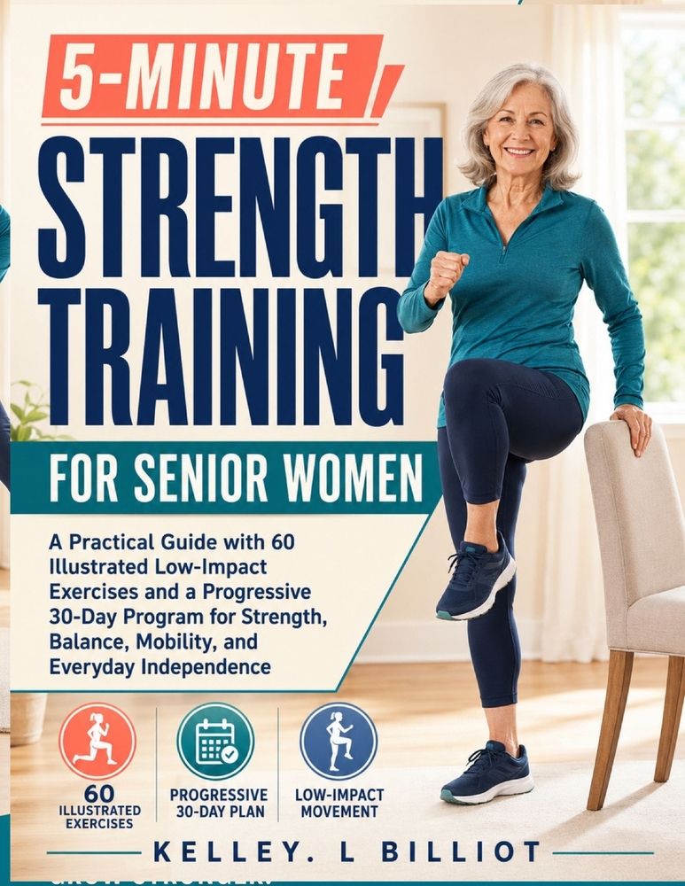 5-Minute Strength Training for Senior Women: A Practical Guide with 60 Illustrated Low-Impact Exercises and a Progressive 30-Day Program for Strength, cover