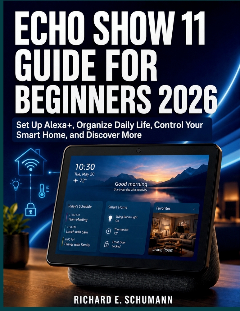 Echo Show 11 Guide for Beginners 2026: Set Up Alexa+, Organize Daily Life, Control Your Smart Home, and Discover More cover