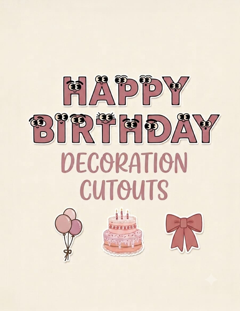 DIY Birthday Party Cutouts & Crafts: Fun DIY Party Decorations, Scissor Skills Practice, and Easy Paper Crafts for Kids - Includes Numbers, Balloons, cover