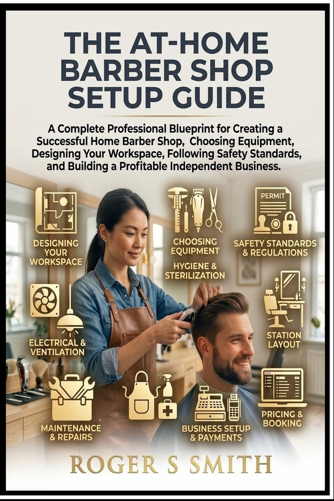 The At-Home Barber Shop Setup Guide: A Complete Professional Blueprint for Creating a Successful Home Barber Shop, Choosing Equipment, Designing Your cover