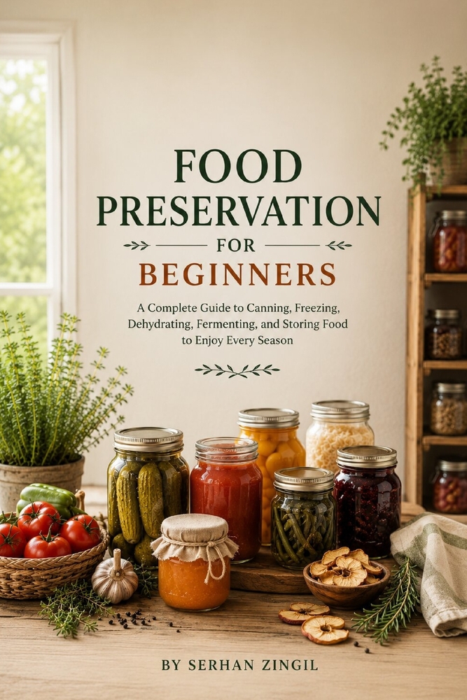 Food Preservation for Beginners: A Practical Step-by-Step Guide to Canning, Freezing, Dehydrating, Fermenting, and Storing Food Safely at Home cover