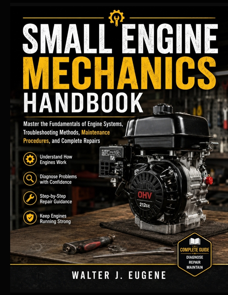 Small Engine Mechanics Handbook: Master the Fundamentals of Engine Systems, Troubleshooting Methods, Maintenance Procedures, and Complete Repairs cover