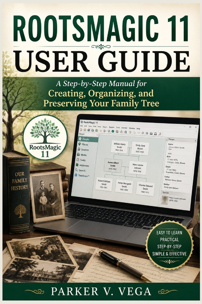 Rootsmagic 11 User Guide: A Step-by-Step Manual for Creating, Organizing, and Preserving Your Family Tree cover