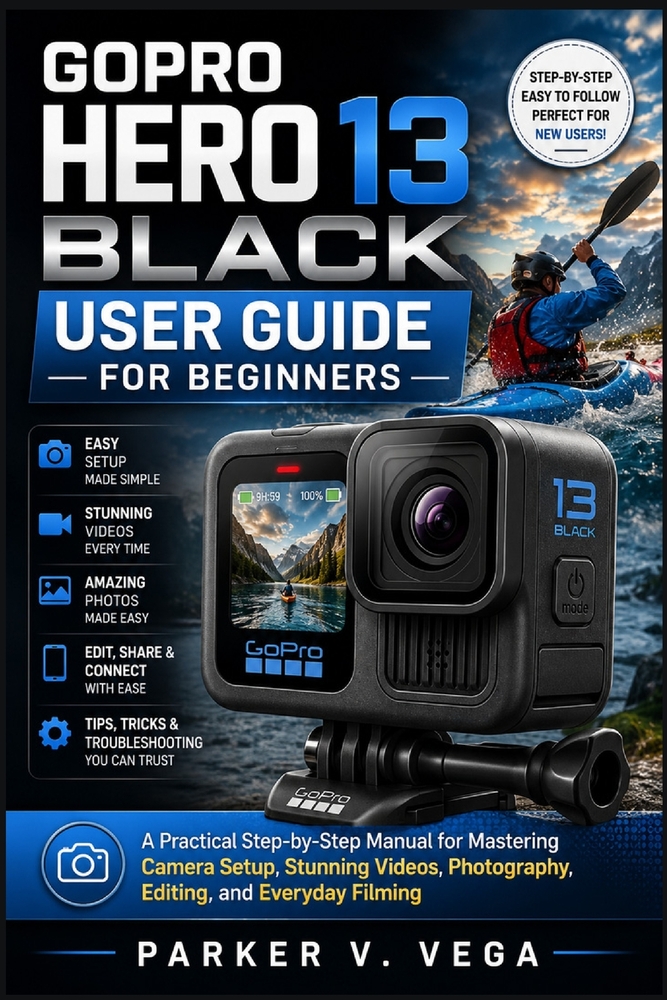 Gopro Hero 13 Black User Guide for Beginners: A Practical Step-by-Step Manual for Mastering Camera Setup, Stunning Videos, Photography, Editing, and E cover