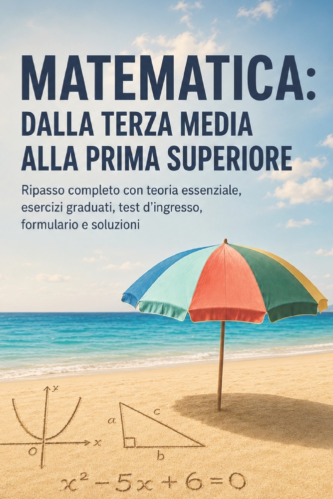 MATEMATICA dalla terza media alla prima superiore: Ripasso completo con teoria essenziale, esercizi graduati, test d'ingresso, formulario e soluzioni cover